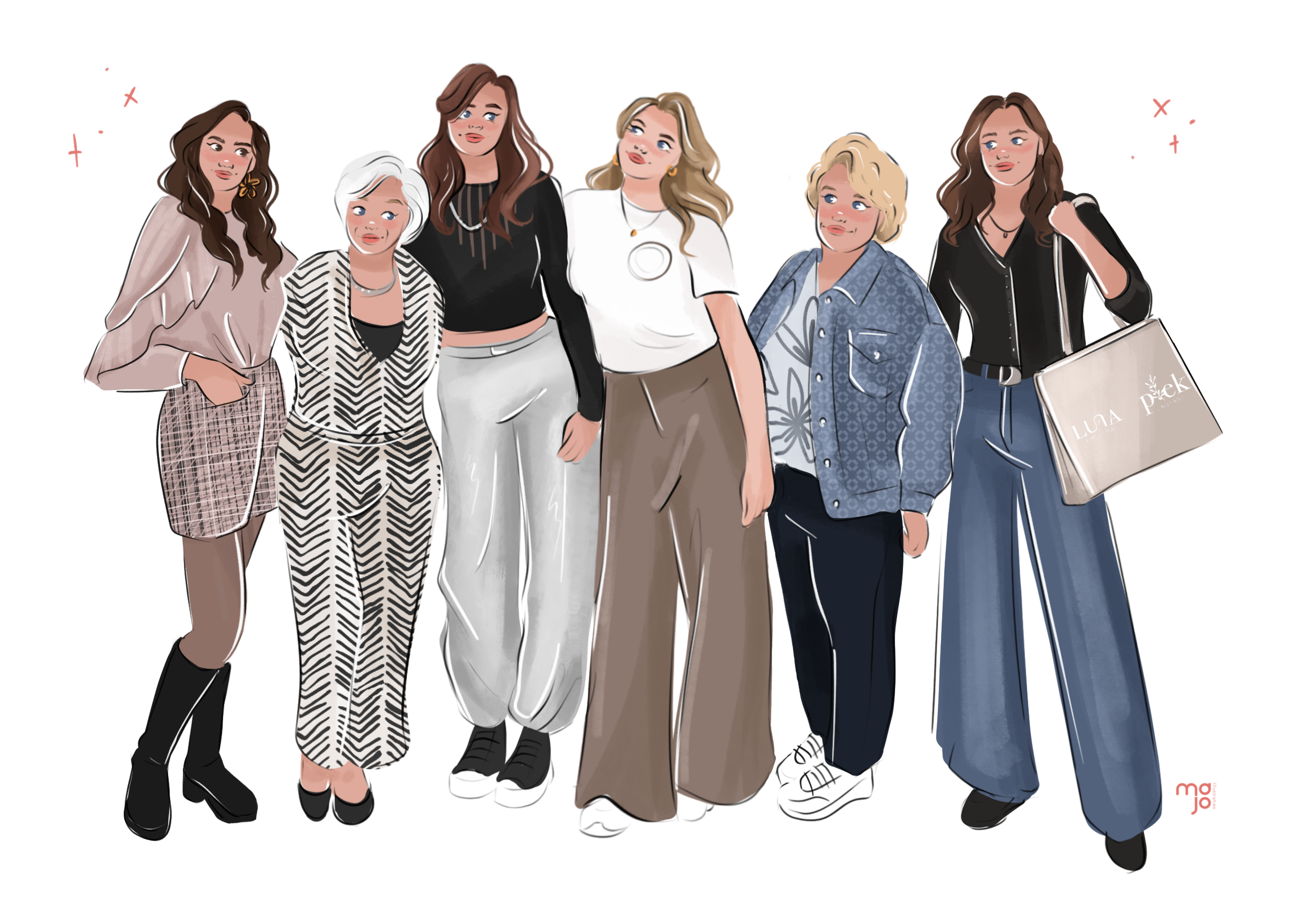 Illustratie van het Plek & Luna team