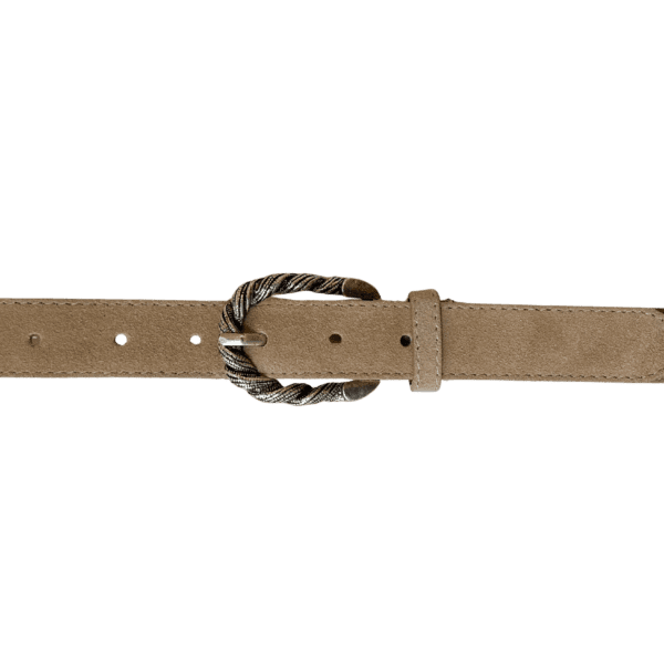 Braid bold belt - Beige zilver